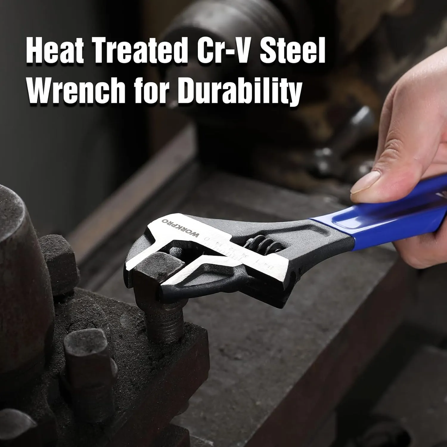 WORKPRO 2-piece Adjustable Wrench Set, 6-Inch & 10-Inch Wrenches, Wide Jaw Black Oxide Wrench, Metric & SAE Scales, Cr-V Steel, for Home, Garage, Workshop