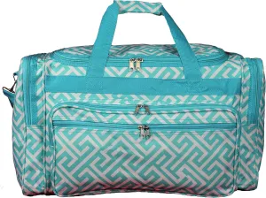 World Traveler Greek Key 22-inch Carry-on Duffle Bag with Adjustable Shoulder Strap