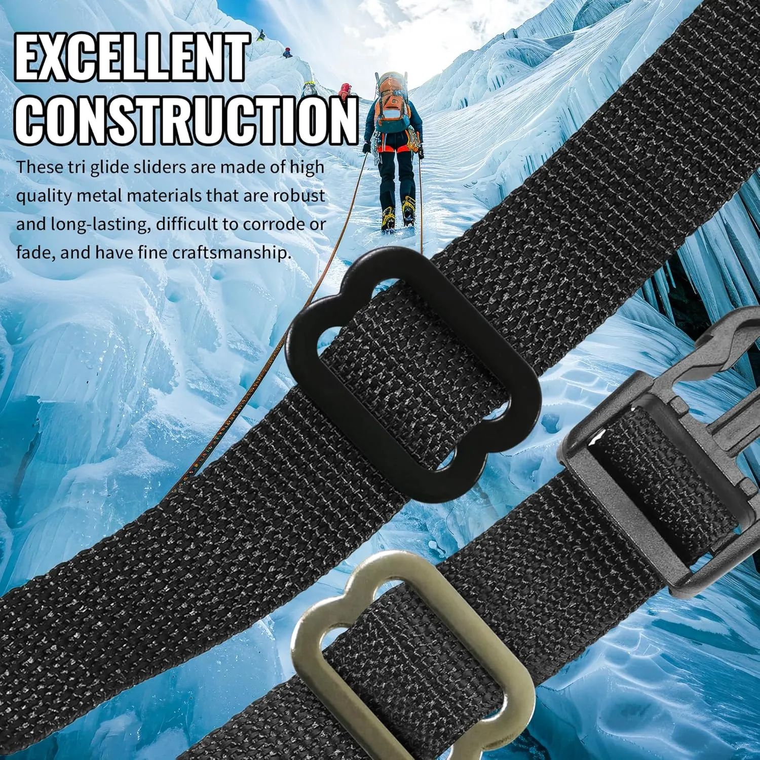 WYZworks – 1" & 3/4" Tri-Glide Slide Buckle Belt Adjusters 20,40,60,80 Pieces