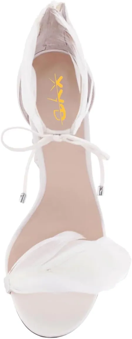 XYD Women Chic Crystal High Heels 105mm Open Toe Sandals Plume Ankle Strap with Zip Ladies Fashion Evening Event Pumps Shoes