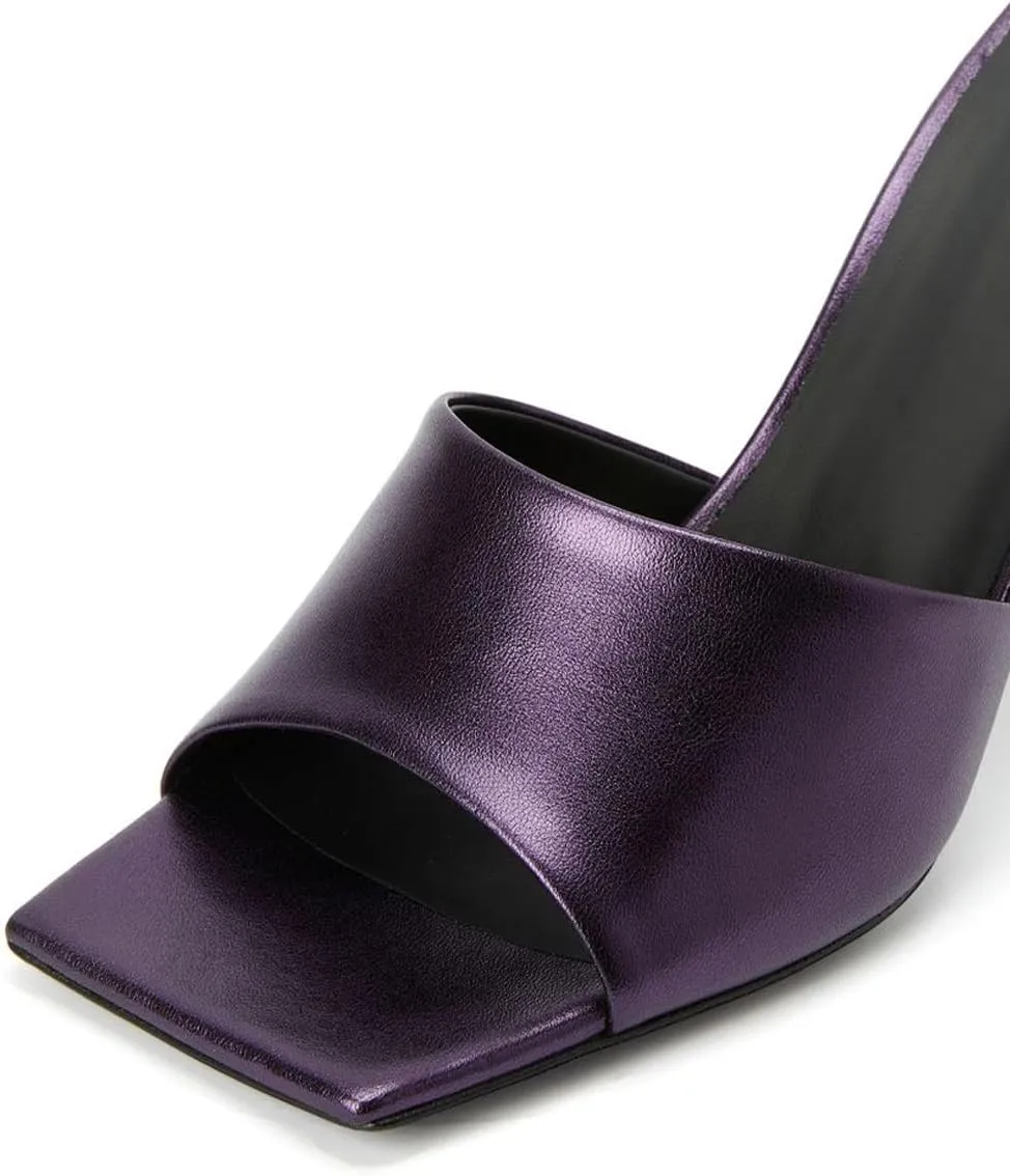 XYD Women Summer Chic Open Square Toe Slide Sandals Round Circle High Heels Slip On Mules Shoes for Event Party Beach Wedding