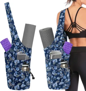 Yoga Mat Bag for Women Yoga Bag with Large Size Pocket and Zipper Pocket,Rhombus Pattern- Yoga Bags and Carriers Fits All Your Stuff