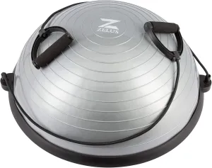 ZELUS Balance Ball Trainer with Resistance Bands and Foot Pump, Inflatable Yoga Ball for Home Gym Workouts, 23 Inch Exercise Half Ball for Balance Training Core Strength Fitness More, 330lb Cap