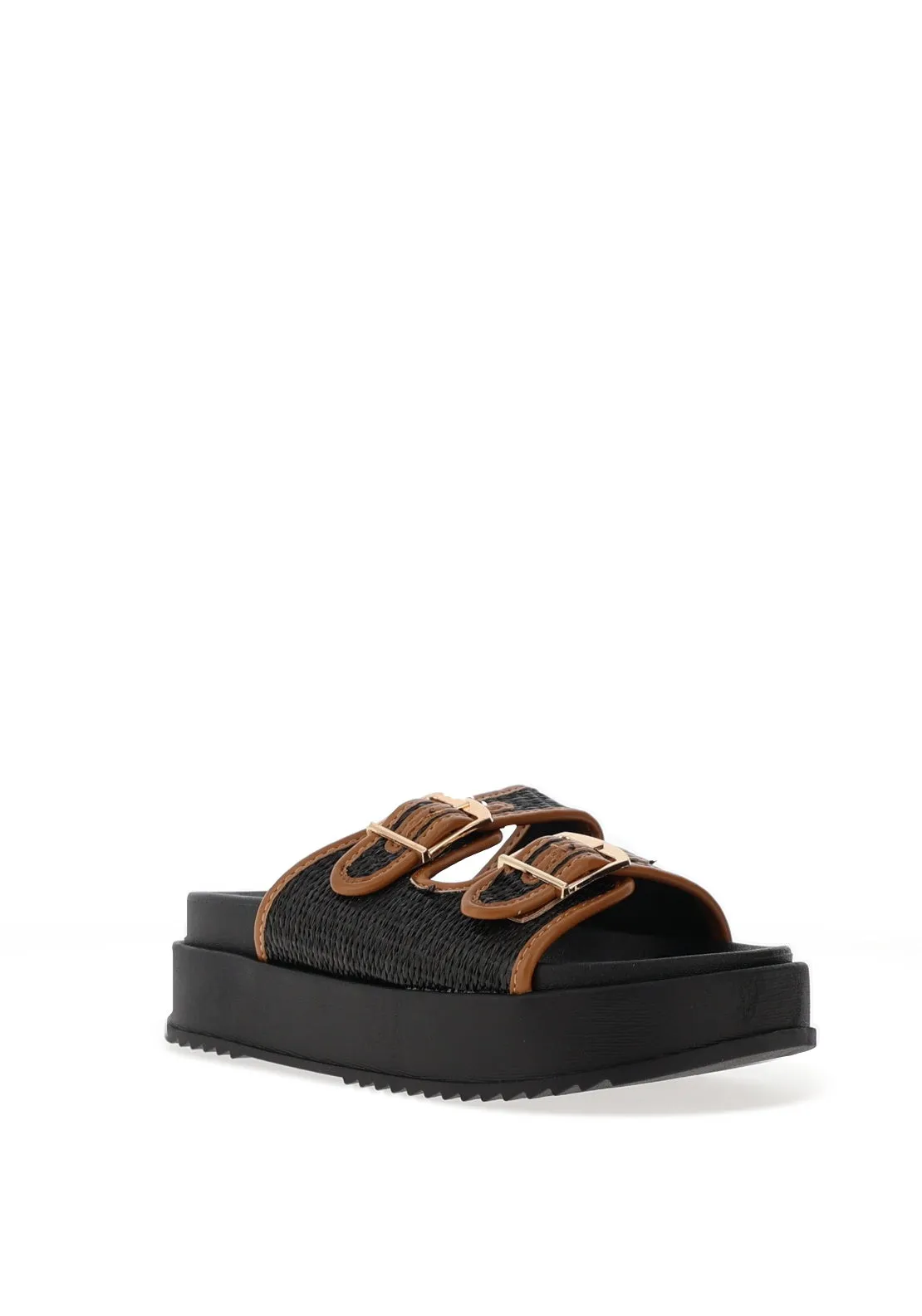 Zen Collection Woven Mule Sandals, Black