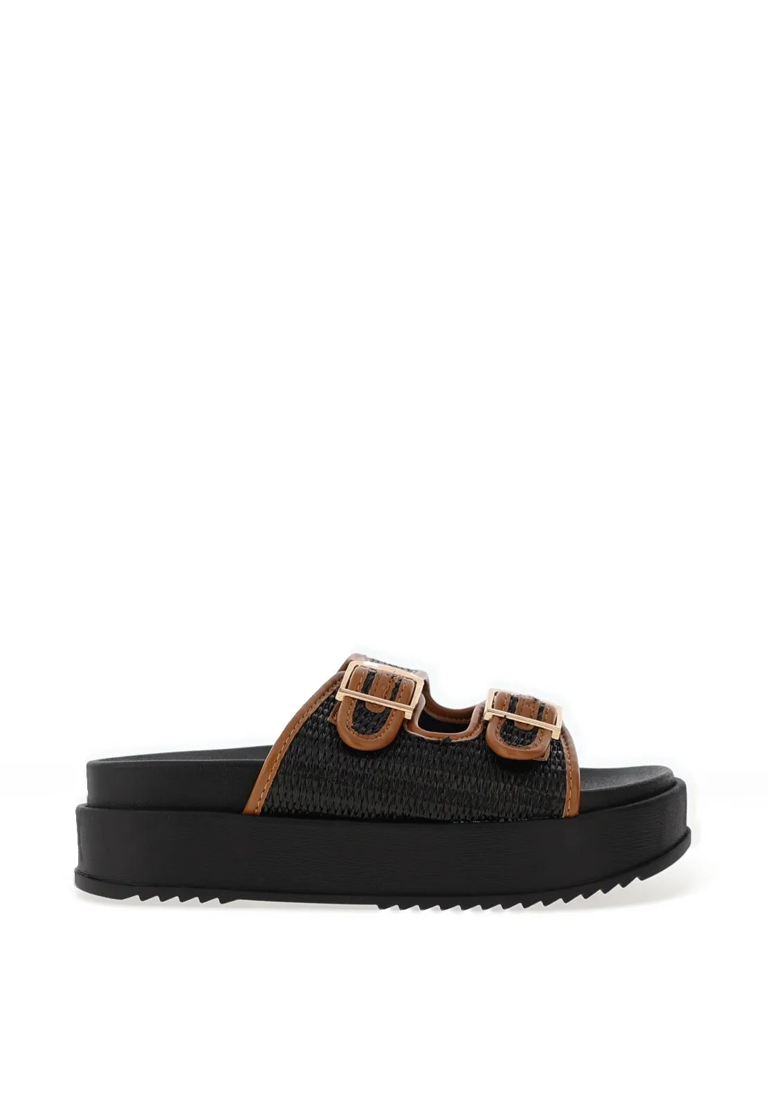 Zen Collection Woven Mule Sandals, Black