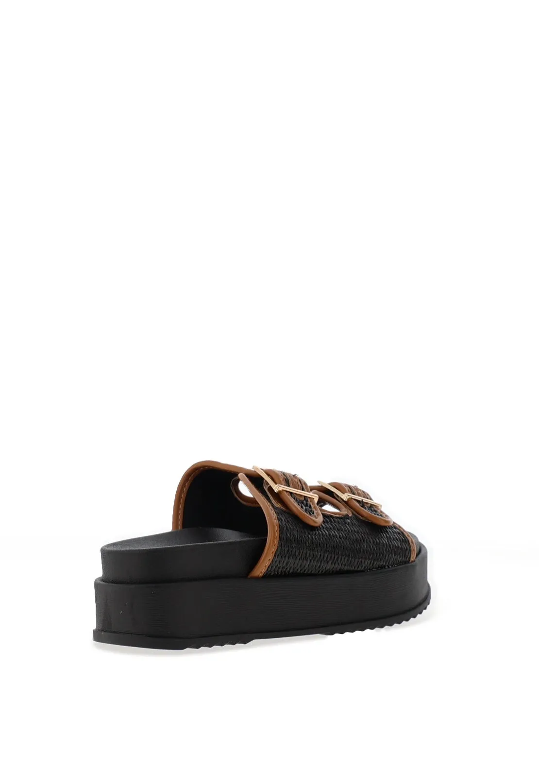 Zen Collection Woven Mule Sandals, Black