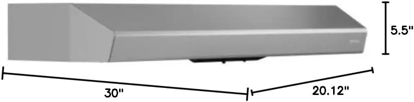 Zephyr AK1100B Breeze I 250 CFM 30 Inch Wide Under Cabinet Range Hood with LED Lights - Stainless Steel
